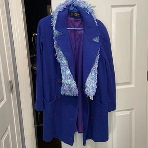 Vintage blue 80% wool coat